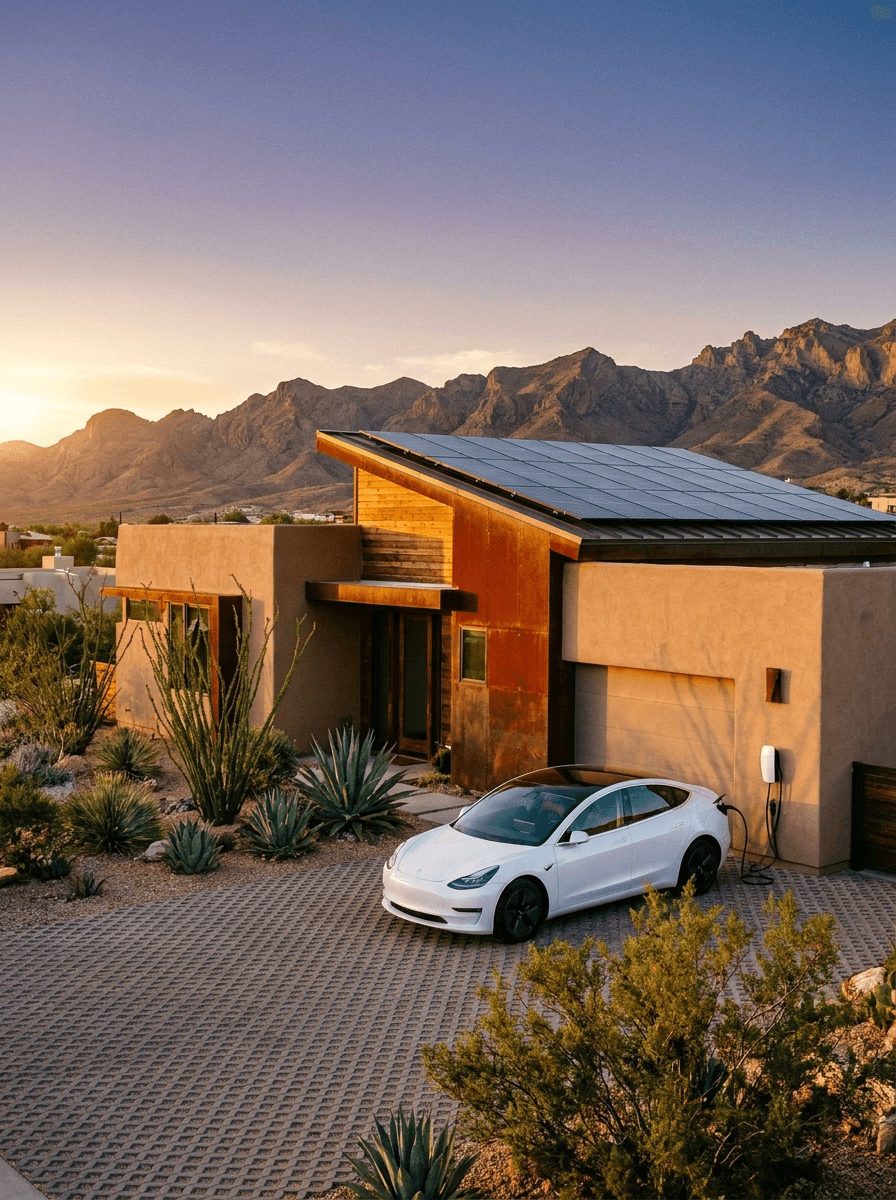 Home with EV charging station