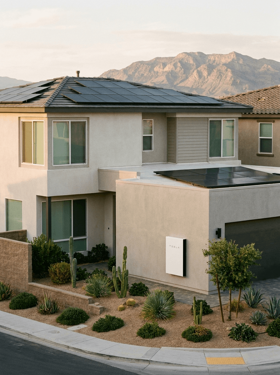 Home with battery storage system